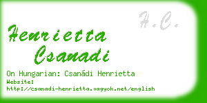 henrietta csanadi business card